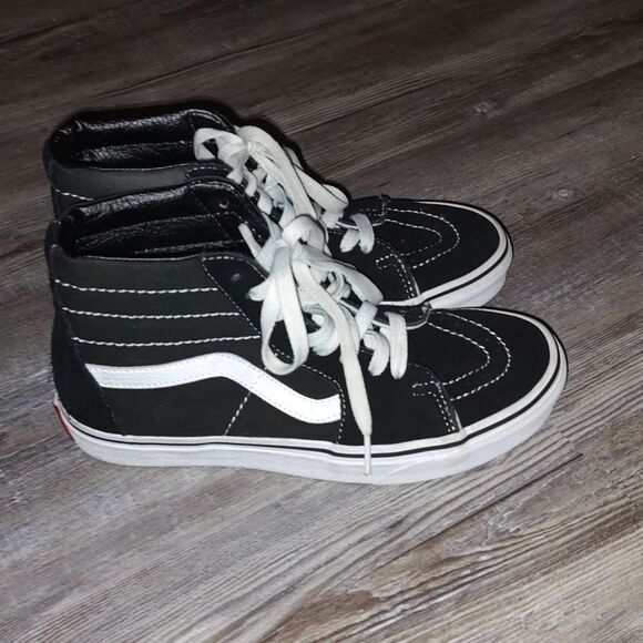 Vans Sk8 Hi-tops Black White Skater W 7 M 5.5 Excellent condition - Picture 5 of 7